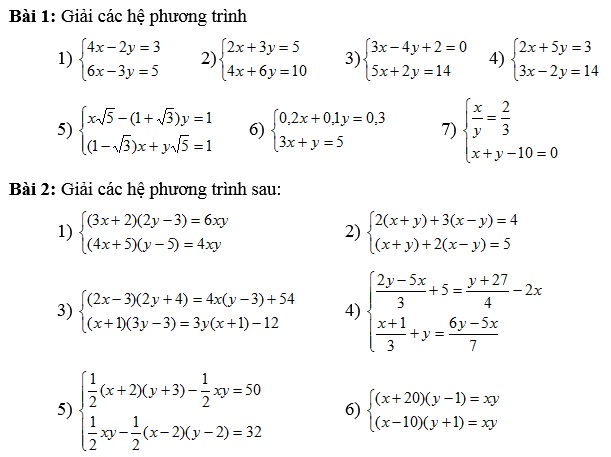 Chuyên đề hệ phương trình bậc nhất hai ẩn số-2
