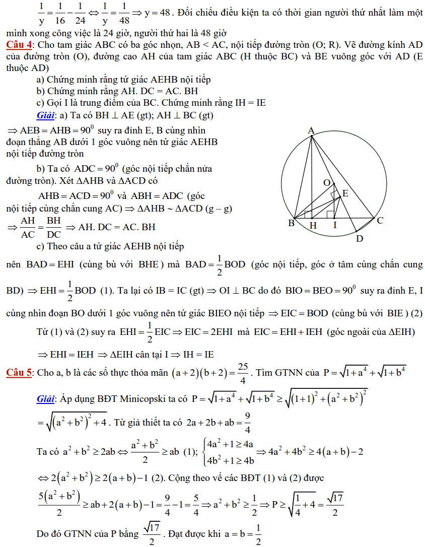 Đề thi vào 10 môn Toán tỉnh Hà Tĩnh 2018 có đáp án-1
