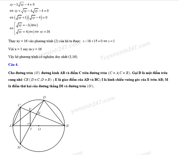 Đề thi vào 10 môn Toán tỉnh Nam Định 2018 có đáp án-3