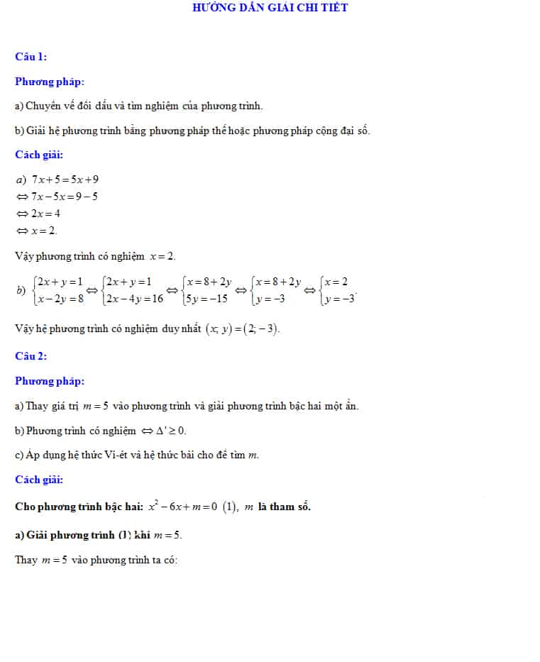 Đề thi vào 10 môn Toán tỉnh Ninh Thuận 2018