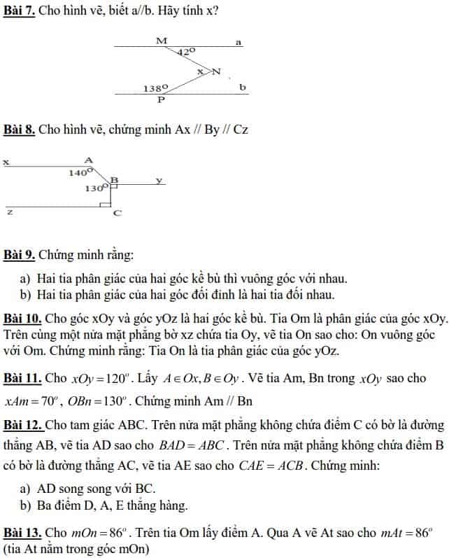 Đề cương ôn tập Hình học chương 1 - Toán 7 THCS Nguyễn Tri Phương 2018 – 2019-2