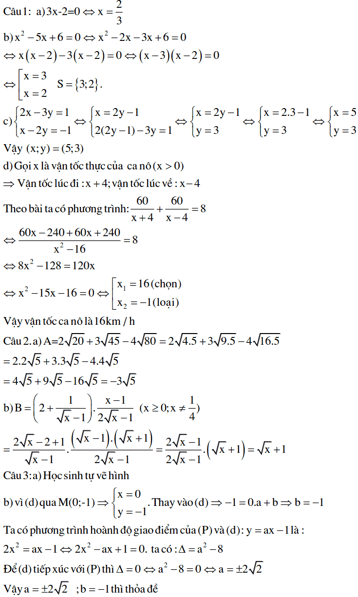 Đề thi Toán vào lớp 10 Bắc Kạn năm học 2018-2019 có đáp án-1