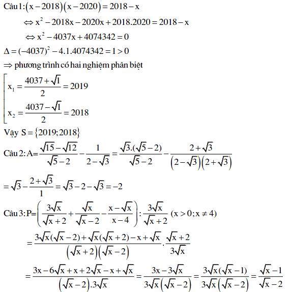 Đề thi Toán vào lớp 10 Thái Nguyên năm học 2018-2019 có đáp án-1