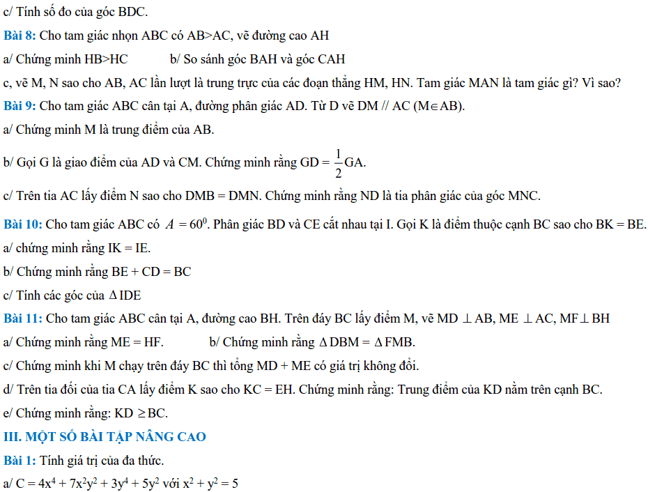 Đề cương ôn tập cuối năm môn Toán 7 THCS Mai Dịch 2017-2018-4