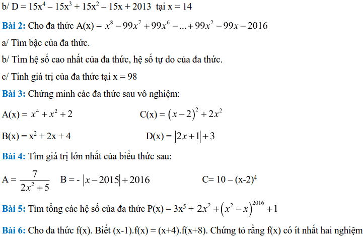Đề cương ôn tập cuối năm môn Toán 7 THCS Mai Dịch 2017-2018-5