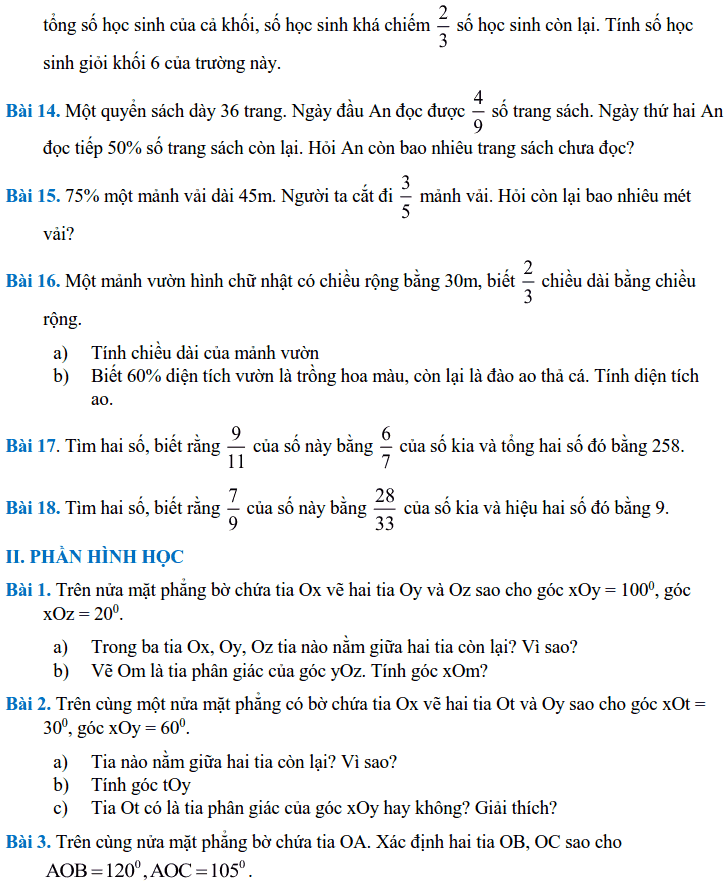 Đề cương ôn tập HK2 môn Toán 6 THCS Nguyễn Bỉnh Khiêm 2017-2018-4