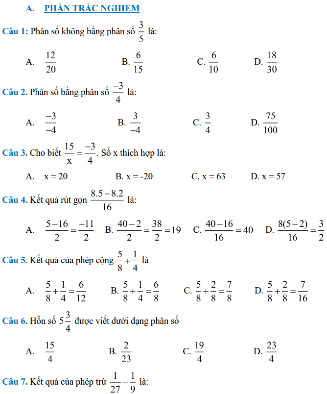 Đề cương ôn tập HK2 môn Toán 6 THCS Nguyễn Bỉnh Khiêm 2017-2018