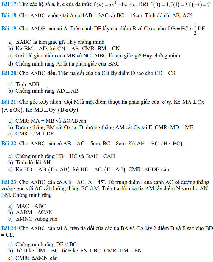Đề cương ôn tập HK2 môn Toán 7 THCS Phú Diễn 2017-2018-3