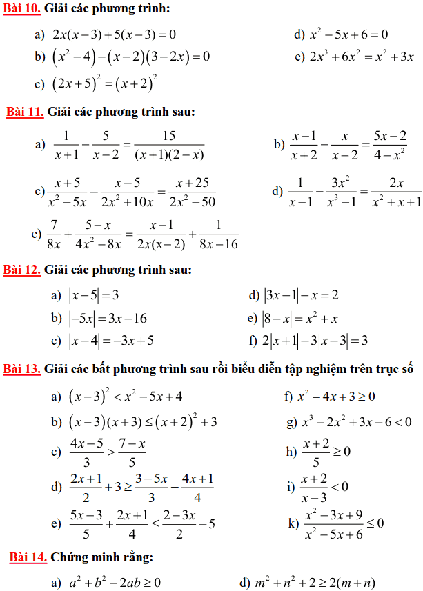 Đề cương ôn tập HK2 môn Toán 8 THCS Lương Thế Vinh 2014-2015-2