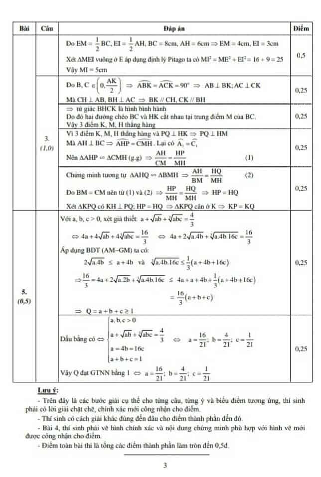 Đề kiểm tra học kì 1 môn Toán 9 tỉnh Thái Bình 2018-2019 có đáp án-3
