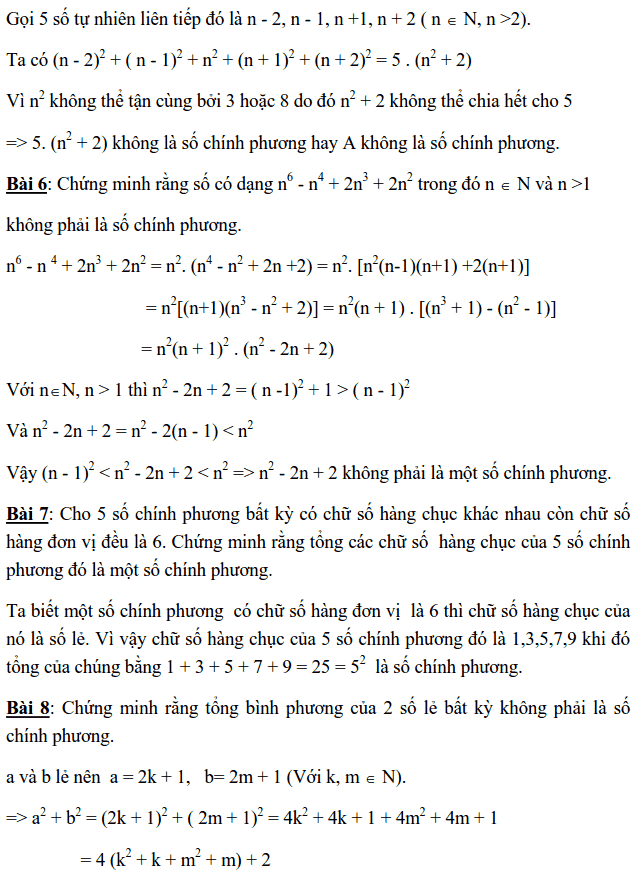 Chuyên đề Số chính phương và các dạng bài tập-3