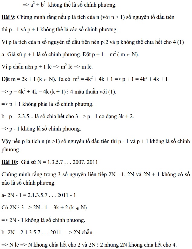 Chuyên đề Số chính phương và các dạng bài tập-4
