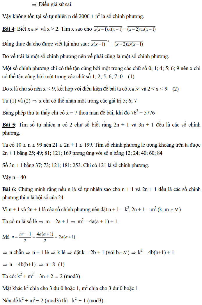 Chuyên đề Số chính phương và các dạng bài tập-8
