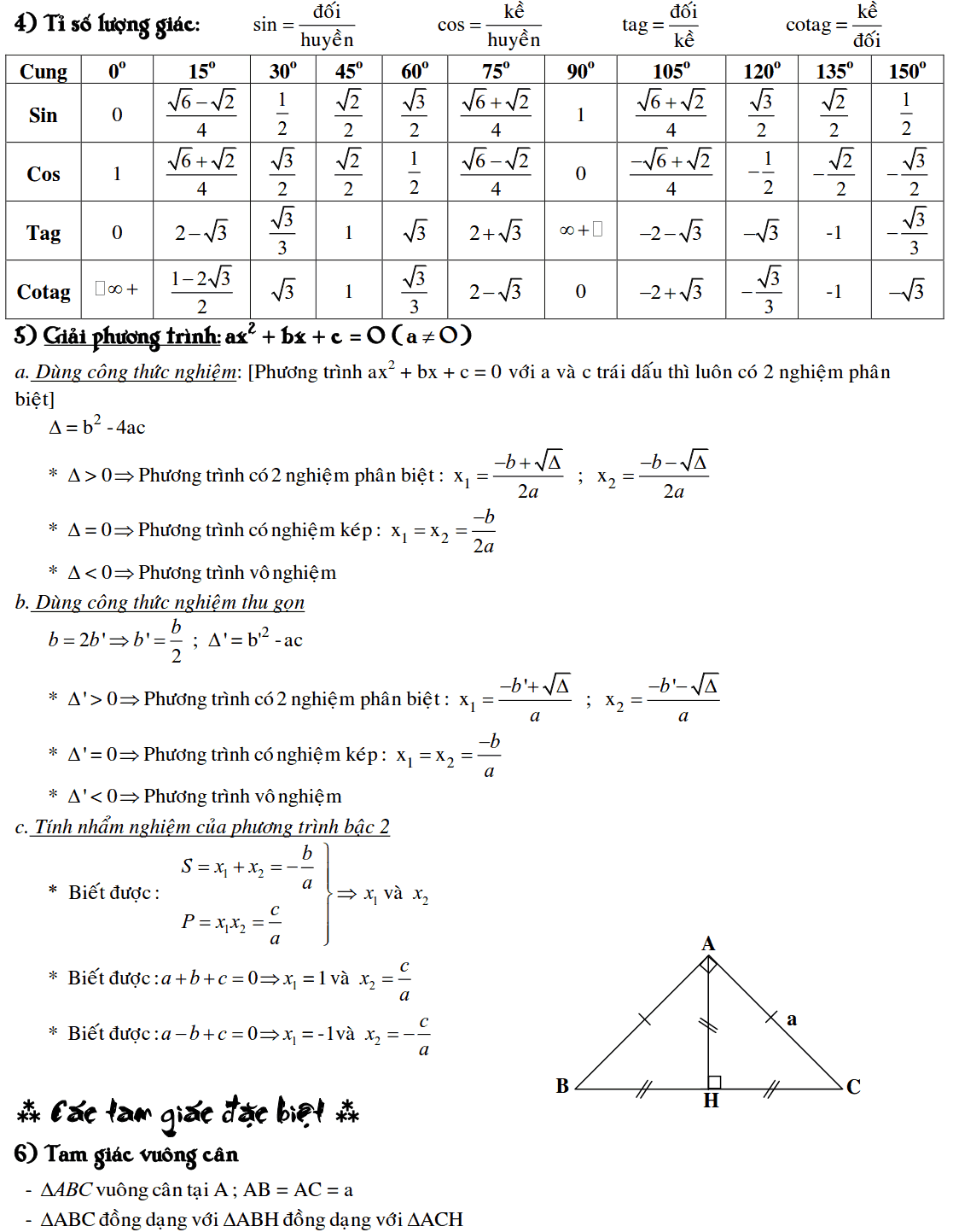 Công thức Toán 9 đầy đủ nhất-1
