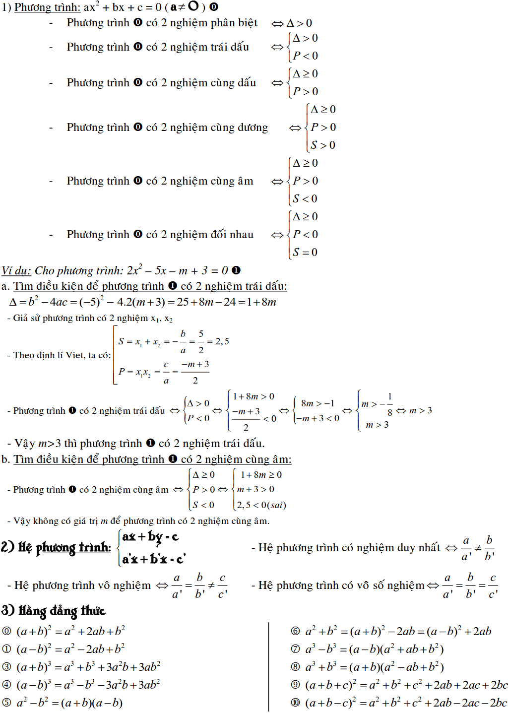Công thức Toán 9 đầy đủ nhất