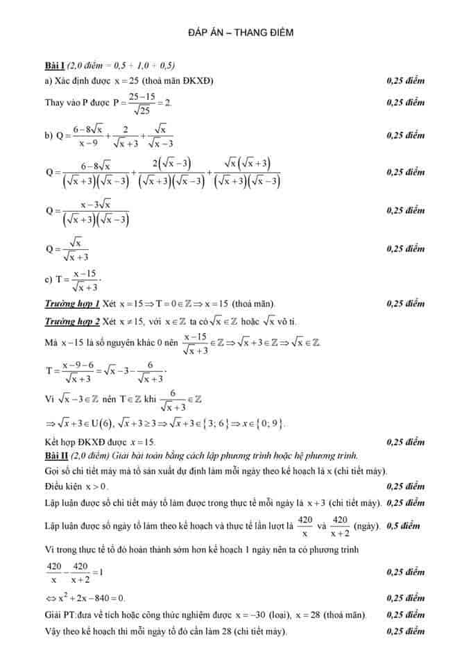 Đề khảo sát chất lượng lớp 9 lần 2 môn Toán THCS Trưng Vương 2018-2019 có đáp án-1