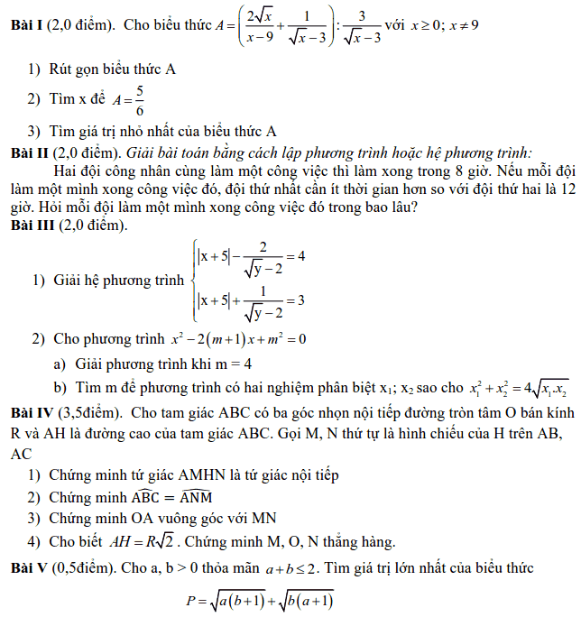 Đề kiểm tra học kì 2 môn Toán 9 quận Ba Đình năm 2017 - 2018 có đáp án