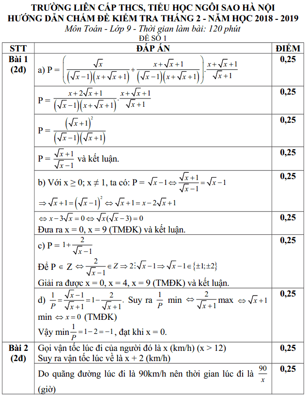 Đề thi thử vào lớp 10 môn Toán THCS Ngôi Sao Hà Nội 2018 có đáp án-1