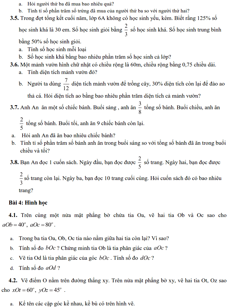 Đề cương ôn tập HK2 môn Toán 6 THCS – THPT Alfred Nobel 2018-2019-1