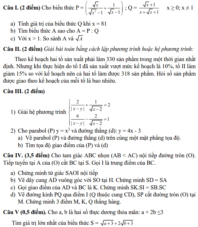 Đề KSCL tháng 2 môn Toán 9 THCS Nguyễn Trãi 2018-2019 có đáp án