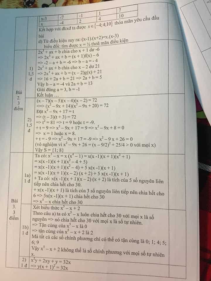 Đề thi HSG môn Toán 8 huyện Chương Mỹ năm 2018-2019 có đáp án-2