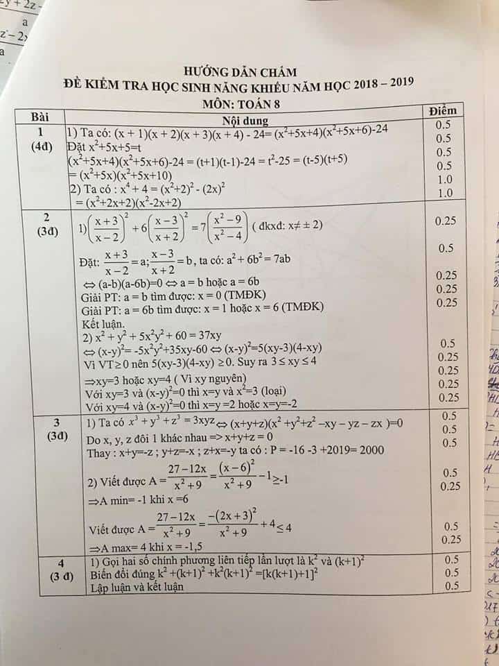 Đề thi HSG môn Toán 8 huyện Thanh Trì năm 2018-2019 có đáp án-1