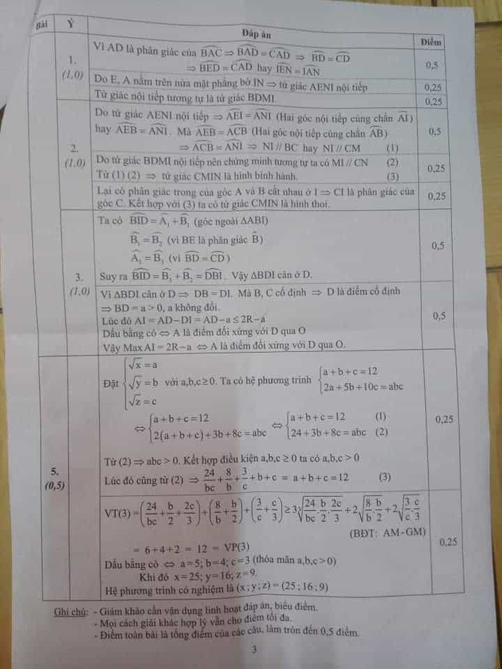 Đề thi HK2 môn Toán 9 tỉnh Thái Bình năm 2018-2019 có đáp án-3
