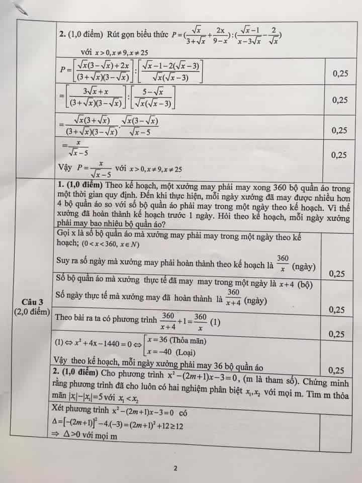 Đề thi Toán vào 10 tỉnh Hải Dương năm 2019-2020 có đáp án-2