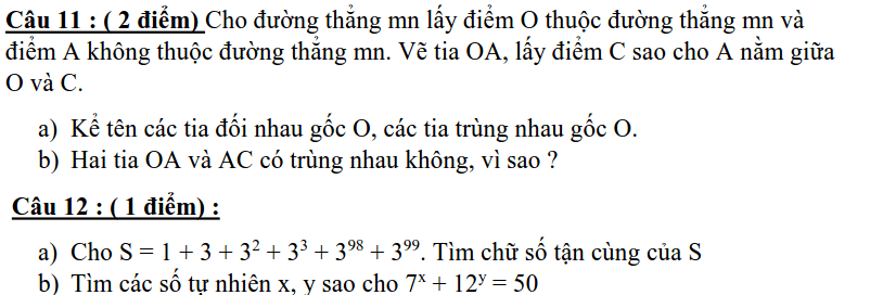 Đề kiểm tra giữa HK1 môn Toán 6 huyện Thanh Miện 2019-2020-1