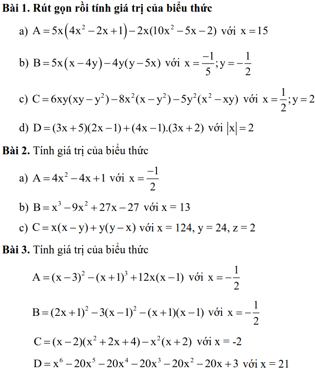 Đề cương ôn tập HK1 môn Toán 8 THCS Mai Dịch 2019-2020-2
