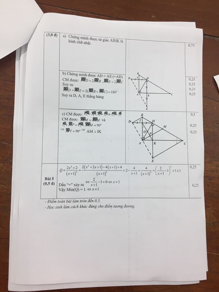 Đề kiểm tra HK1 môn Toán 8 huyện Thạch Thất 2019-2020 có đáp án-3