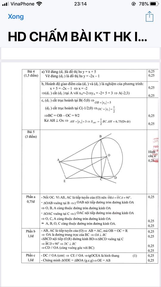 Đề kiểm tra HK1 môn Toán 9 huyện Đông Anh 2019-2020 có đáp án-2