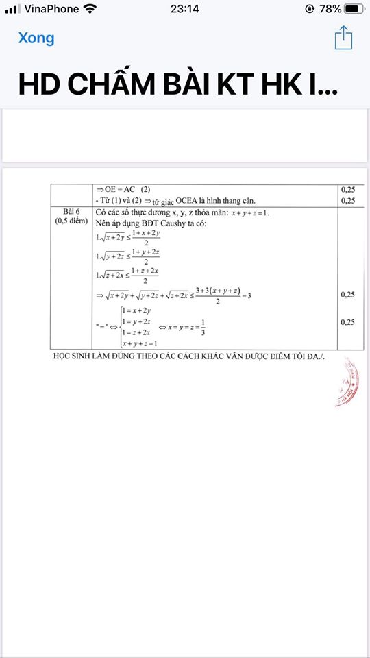 Đề kiểm tra HK1 môn Toán 9 huyện Đông Anh 2019-2020 có đáp án-3