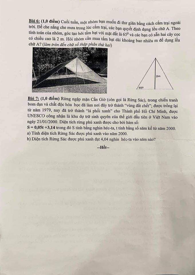 Đề kiểm tra HK1 môn Toán 9 quận 7 năm 2019-2020-1