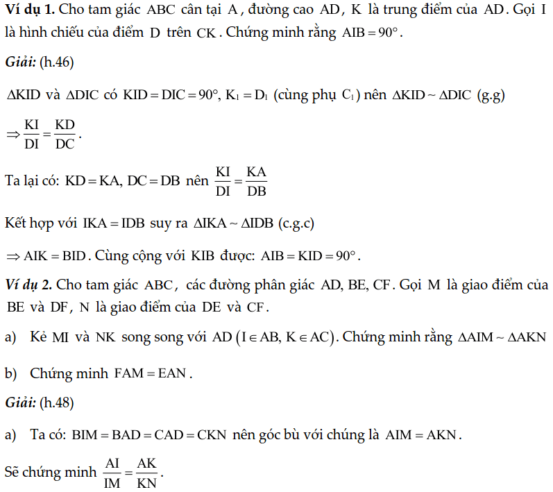 Chuyên đề tam giác đồng dạng - Toán lớp 8
