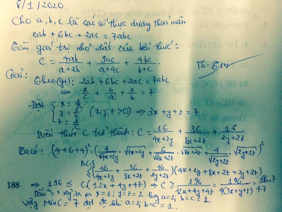 Đề thi HSG Toán 9 cấp thị xã Từ Sơn 2019-2020-1