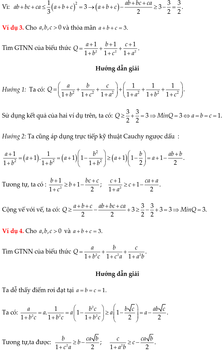 Một số ví dụ chứng minh BĐT bằng phương pháp Cauchy ngược dấu-1