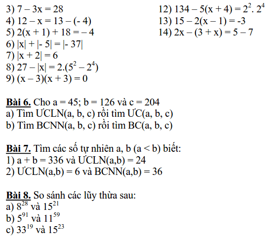 Phiếu bài tập Toán lớp 6 ôn tập nghỉ dịch Corona-1