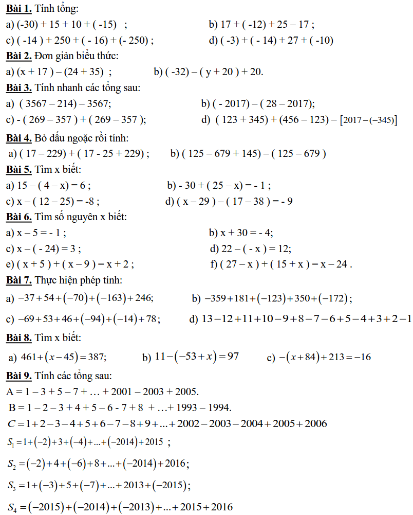 Phiếu bài tập Toán lớp 6 ôn tập nghỉ dịch Corona-5