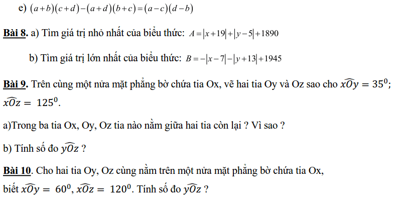 Phiếu bài tập Toán lớp 6 ôn tập nghỉ dịch Corona-7